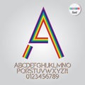 Abstract Rainbow Alphabet and Digit Vector Royalty Free Stock Photo