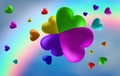 Abstract rainbow background from hearts. I love you . Royalty Free Stock Photo