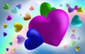 Abstract rainbow background from hearts. I love you . Royalty Free Stock Photo