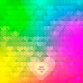 Abstract rainbow background from hearts. Royalty Free Stock Photo