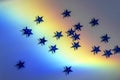 Abstract rainbow background with shining stars Royalty Free Stock Photo