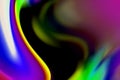 Abstract rainbow blue and purple distorted chromatic wave rainbow light dreamy effect overlay fluids dynamic pattern on colorful