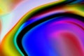 Abstract rainbow blue and purple distorted chromatic wave rainbow light dreamy effect overlay fluids dynamic pattern on colorful