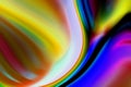 Abstract rainbow blue and yellow distorted chromatic wave rainbow light dreamy effect overlay fluids dynamic pattern on colorful