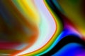 Abstract rainbow blue and yellow distorted chromatic wave rainbow light dreamy effect overlay fluids dynamic pattern on colorful