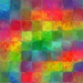 Abstract rainbow color paint tiles pattern art background