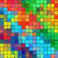 Abstract rainbow color paint tiles pattern art background