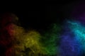 Abstract rainbow color smoke on black background Royalty Free Stock Photo