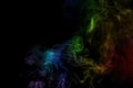 Abstract rainbow color smoke on black background Royalty Free Stock Photo