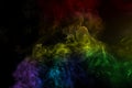 Abstract rainbow color smoke on black background Royalty Free Stock Photo