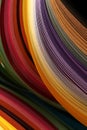 Abstract rainbow color strip wave paper vertical background