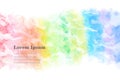 Abstract rainbow color wave, natural grunge watercolor backgroun