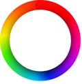 Abstract rainbow color wheel. Round frame with place for your content made of blended colorful circles Royalty Free Stock Photo