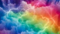Abstract rainbow colored clouds with bright lightning strikes illuminating the sky storm Royalty Free Stock Photo