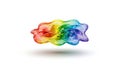 Abstract rainbow-colored fluid shape on white background, ai generated Royalty Free Stock Photo