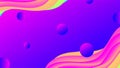 Abstract rainbow colored liquid background with bubbles and geometric shapes Royalty Free Stock Photo