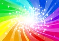 Abstract rainbow colored star background