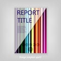 Abstract rainbow colored striped decorative Report cover template design. Business brochure document layout for company