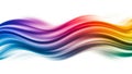 Abstract rainbow colored wavy lines flowing across a white background with soft light effects Royalty Free Stock Photo