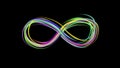 Abstract rainbow colors infinity symbol drawn elegant lines stripes bands beautiful illustration background New