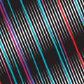 Abstract Rainbow Elegant Dark Spectrum Colorful Lines Striped Geometric Background Pattern Template Royalty Free Stock Photo