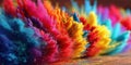 Abstract rainbow fur texture with bright dynamic waves Royalty Free Stock Photo