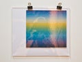 Abstract Rainbow Gradient Square Print in White Frame for Modern Home Decor and Gallery Royalty Free Stock Photo