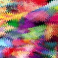 Abstract rainbow grunge stained dynamic zigzag background