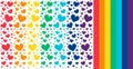 Abstract rainbow hearts on white background - Vector Royalty Free Stock Photo