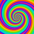 Abstract rainbow hypnotic spiral circle. Spectrum psychedelic optical illusion. Bright colorful hypnosis tunnel