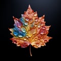 Abstract Rainbow Maple Leaf Water Drops Wallpapers For Iphone And Android Royalty Free Stock Photo