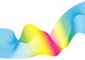 Vector abstract rainbow multi colorful wave lines background