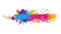 Abstract rainbow paint splatters, dynamic and expressive artistic design, vector design Generative AI Royalty Free Stock Photo