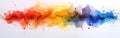 Rainbow Watercolor Splashes: Vibrant Abstract Painting on White - AI Generated Art Royalty Free Stock Photo