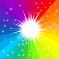 Abstract rainbow radial sun background. Vector