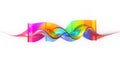 Abstract rainbow ribbon with sine wave shape on a white background with soft light effect Royalty Free Stock Photo