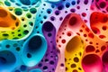 Abstract Rainbow Shapes Background with Holes