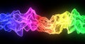 Abstract rainbow smoke fire flow, colorful on black background. Royalty Free Stock Photo