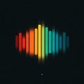 Abstract Rainbow Sound Wave Equalizer on Dark Background audio music Royalty Free Stock Photo