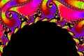 Abstract rainbow swirl. Psychedelic colorful fractal with copy space Royalty Free Stock Photo