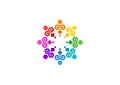 Abstract rainbow teamwork, Social, Logo, education, unique illustration Team modern vector design Royalty Free Stock Photo