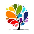 Abstract rainbow tree for your design