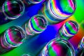 Abstract Rainbow Coloured Water Drops