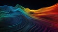 Abstract Rainbow Wave Lines Data Flow Tech Background Digital Art AI generated.