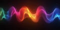 Abstract Rainbow Wave Particle Flow Digital Art Background Glow Dark Light Shiny Space