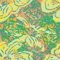 Abstract rainforest wildflower blossom seamless vector texture background. Green orange yellow blended flowers backdrop