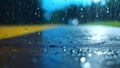 Abstract rainy day background with water droplets on glass. Nature's texture of raindrops creating a Royalty Free Stock Photo