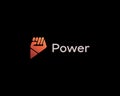 Abstract raised fist logo. Universal power independence vector sign. Protest revolution riot symbol.