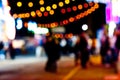 Abstract random colourful defocused blurred background pattern night life of local market