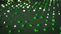 Abstract random green symbols 3D rendering